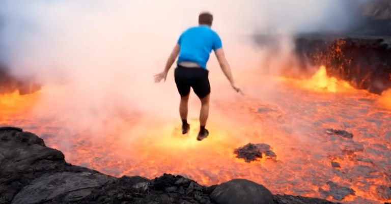 Jumping Into Volcano